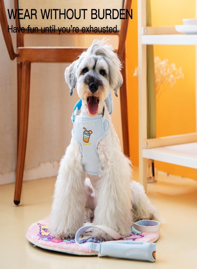 Touchdog Monster Cool Dog Harness - Breathable Mesh Vest with Detachable Backpack for Small Dogs, Lightweight Escape-Proof Design (Sleepy Sam Blue, S) - Image 3